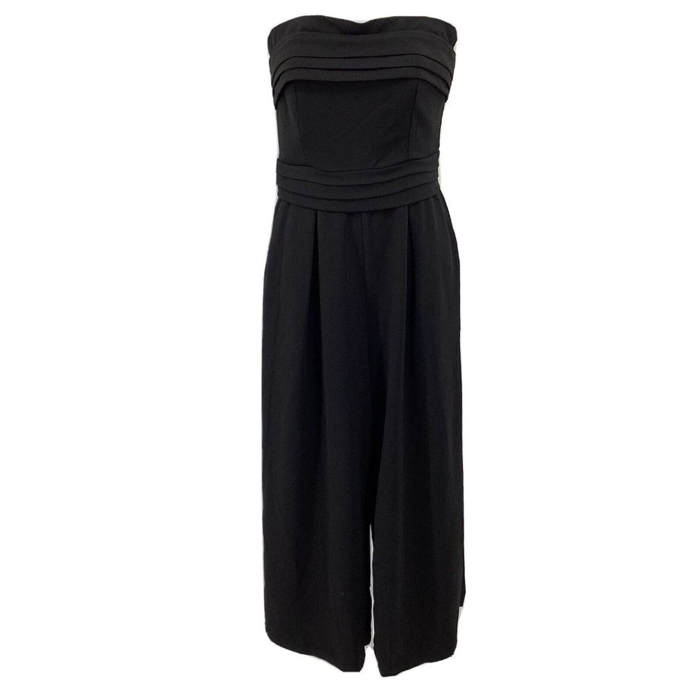 Charlie Moss Womens Sleeveless Cropped Jumpsuit Wide Leg Black Size M Med NWT!